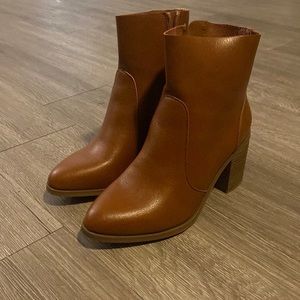 Brown leather booties size 7